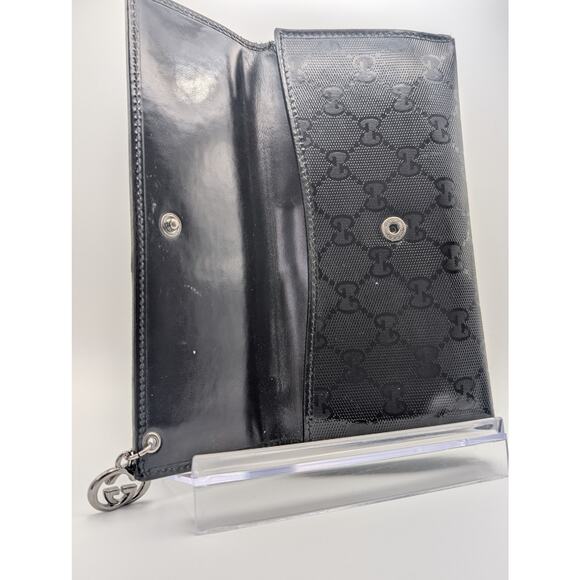 Auth Gucci Implement Black Canvas & Leather Wallet Full Inclusion w/ Box - Picture 10 of 11